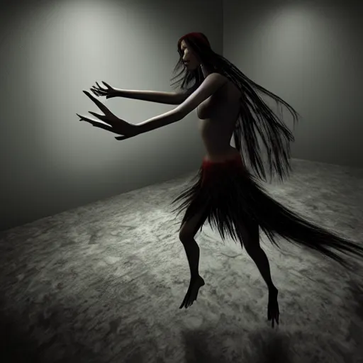 Image similar to a highly detailed realistic photographic render of a manananggal in a dark room being lit by flash light, aswang in a dark room, dark room, dark room night vision, binoculars, night vision, outlast, outlast game, outlast 2, creepy, horror, horror scene, cinematic horror, creepy horror, scary scene, cinematic lighting, cinematic scene, Volumetric lighting, Atmospheric scene, Dark, Horror, Atmospheric lighting, Global illumination, realistic, photo realism, hyper realistic, hyper realism, photo realisitc, cinematic render, film, beautifully lit, ray traced, octane 3D render, octane render, unreal engine