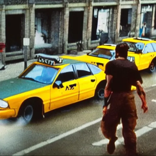 Image similar to a still of from the movie taxi driver crossover with the game chrono trigger