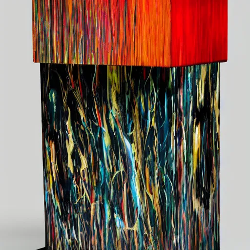 Image similar to table lamp in the style of abstract expressionism designed by jackson pollock