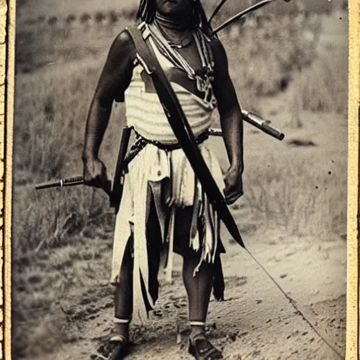 Image similar to old antique photo of an apache warrior