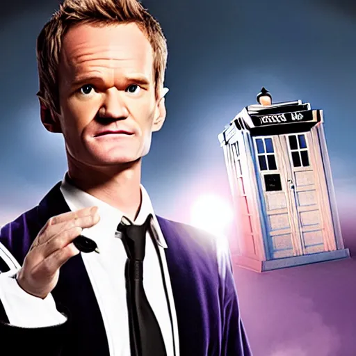 Image similar to neil patrick harris as doctor who, bbc promotional artwork