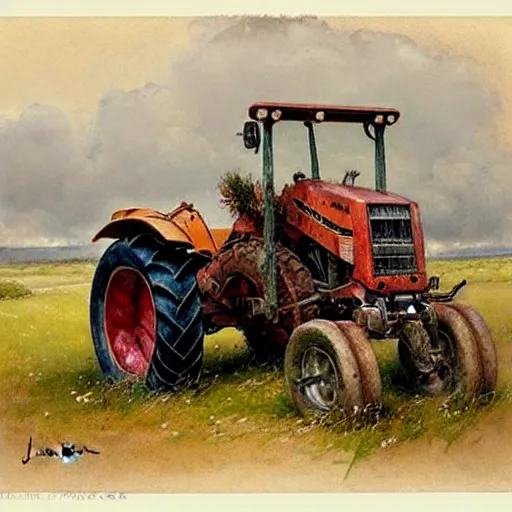 Image similar to ( ( ( ( ( rock farm tractor. muted colors. ) ) ) ) ) by jean - baptiste monge!!!!!!!!!!!!!!!!!!!!!!!!!!!