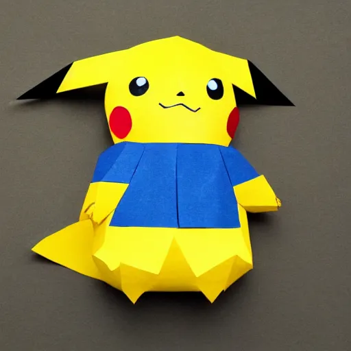 Image similar to Pikachu Sculpture made out of construction paper