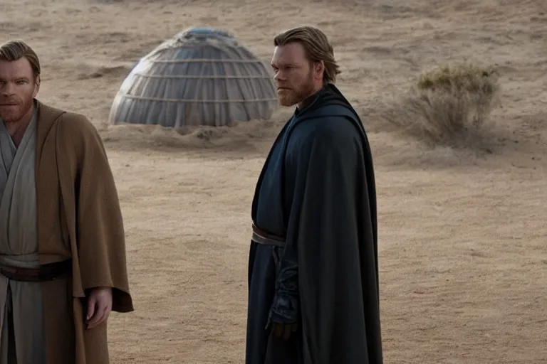 Prompt: Ewan McGregor as Obi-Wan Kenobi creating Delores in the Westworld tv show