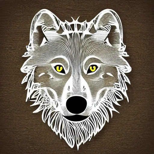 Image similar to laser cut animal vector image of a wolf wildlife stencils - forest landscape