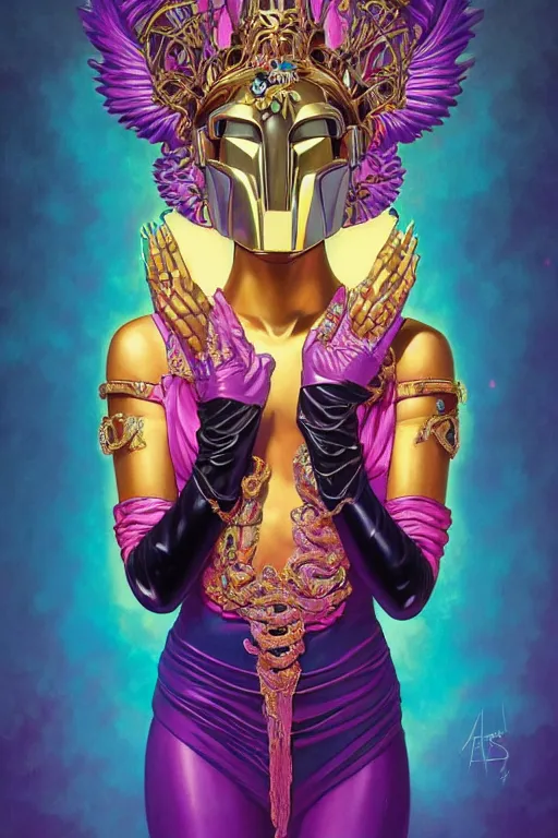 Image similar to a full body portrait of the lisa frank daftpunk vaporwave diva, gothic, highly detailed, digital painting, crown of skulls, artstation, smooth, sharp focus, illustration, art by artgerm and greg rutkowski and alphonse mucha and william - adolphe bouguereau