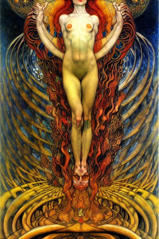 Image similar to Divine Chaos Engine by Karol Bak, Jean Delville, William Blake, Gustav Klimt, and Vincent Van Gogh, symbolist, visionary