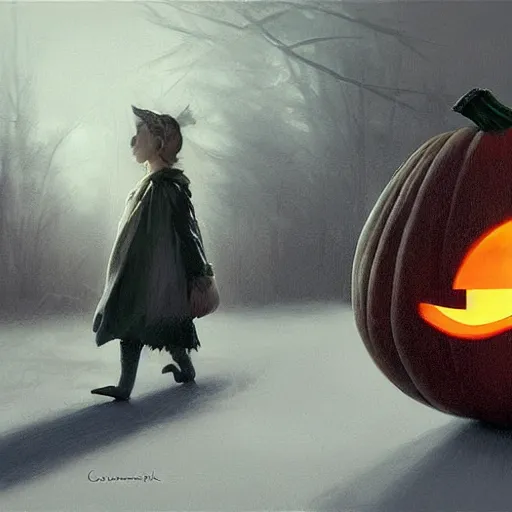 Prompt: epic masterpiece of cinematographic hyperrealism where a man dressed as a halloween pumpkin appears, the background of the image is white. realistic shaded lighting poster by craig mallismo, artgerm, jeremy lipkin and michael garmash, unreal engine, radiant light, detailed and intricate environment, digital art, art station trends