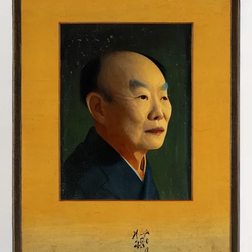 Image similar to a portrait of tang seng in a spaceship