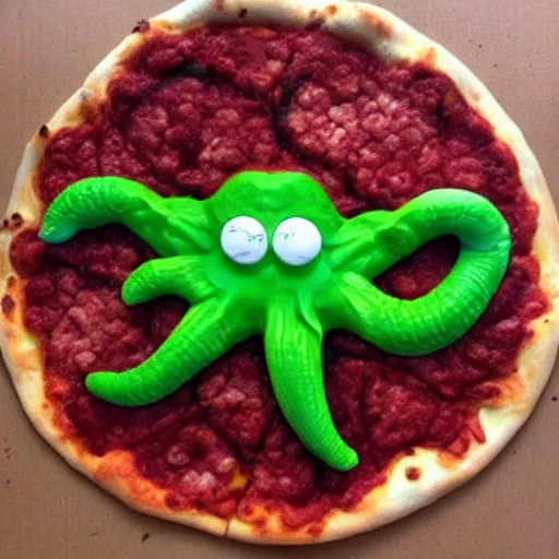 Prompt: cthulhu pizza