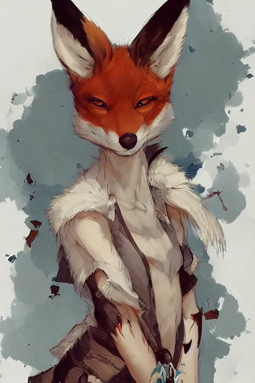 Image similar to a fox fursona, trending on artstation, by kawacy, furry art, digital art, art by dustin nguyen akihiko yoshida greg tocchini