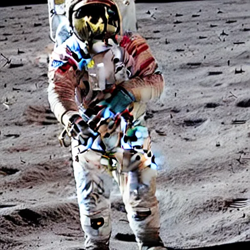 Prompt: where's wally, on the moon