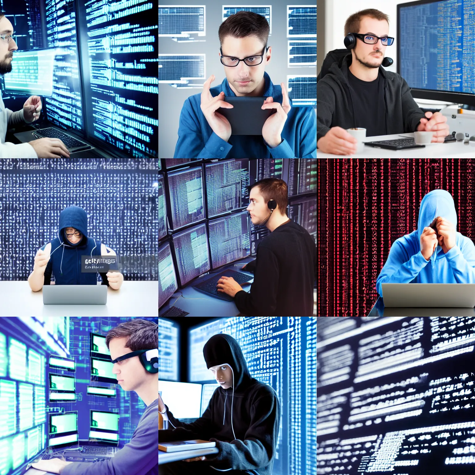 Prompt: Stock photo of a hacker