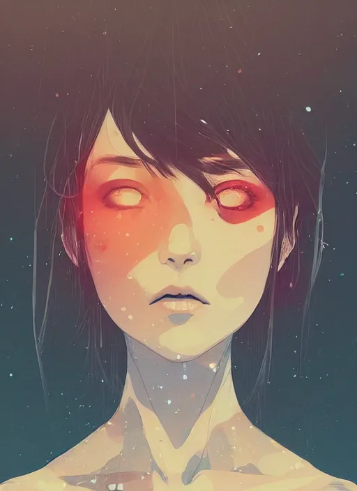 Image similar to of scifi fantasy, Japanese teen schoolgirl by Conrad Roset and Nicola Samuri, rule of thirds, seductive look, close up face portrait, medium shot, chic, elegant, ethereal light, highly detailed, volumetric light, smooth, masterpiece, refined