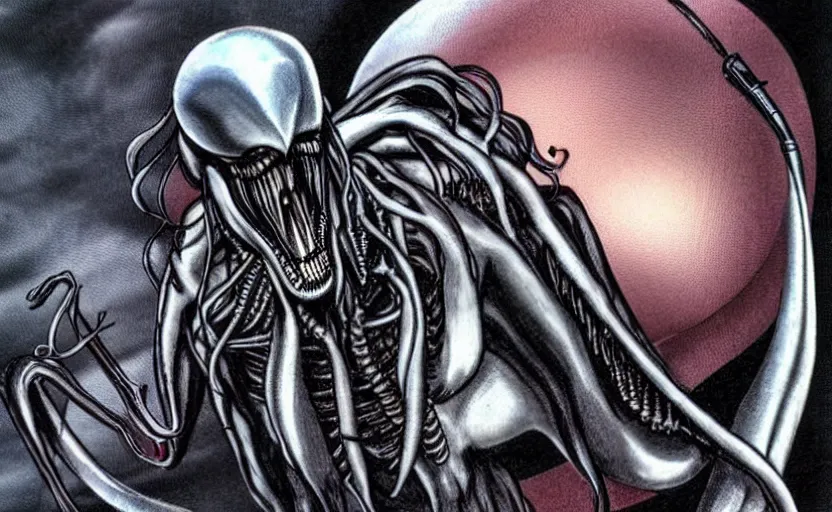 Image similar to Xenomorph as doctor,