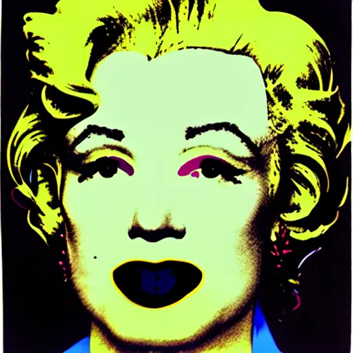 Image similar to individual silk screen portrait of unemployed artist contemplating suicide by andy warhol