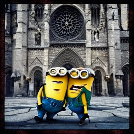 Image similar to “minions laughing after burning down the Notre dame”