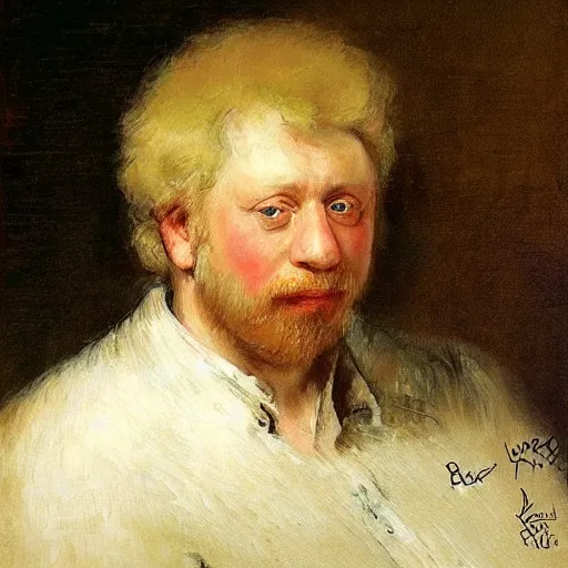 Prompt: boris becker. by rembrandt, ( ( konstantin razumov ) )