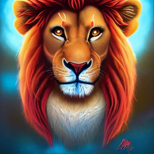 Prompt: simba Lion king portrait, Pixar style, by Tristan Eaton Stanley Artgerm and Tom Bagshaw.