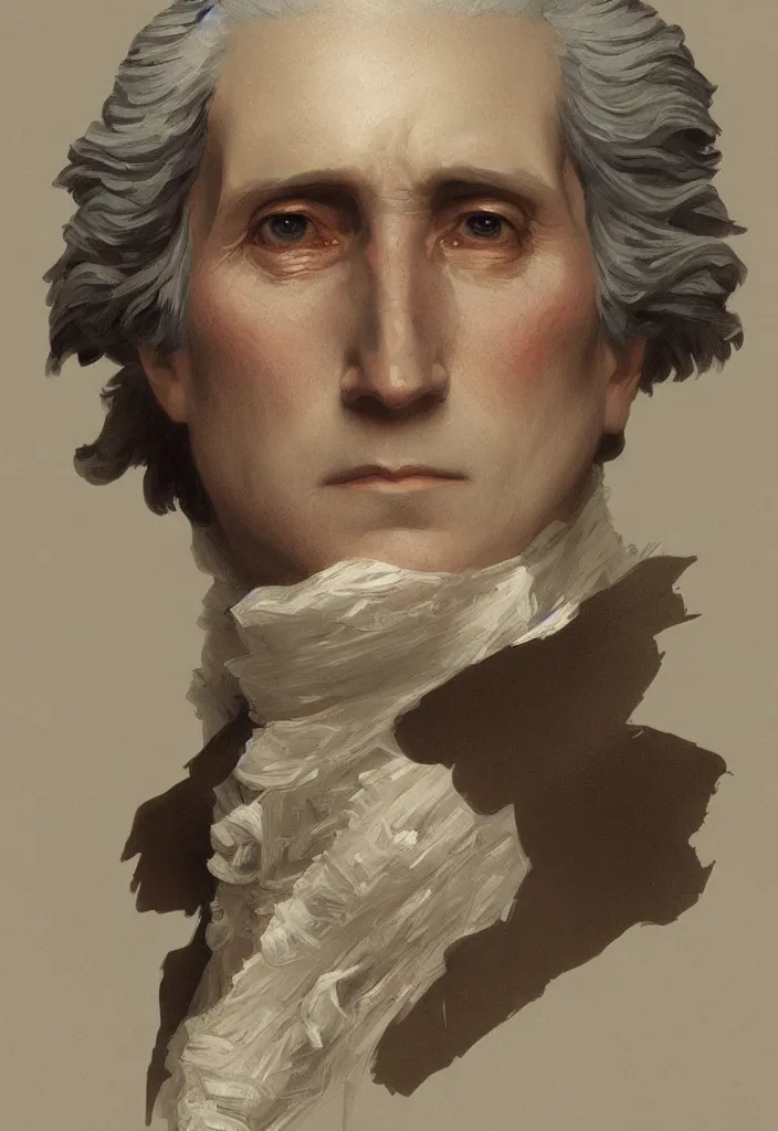 Prompt: a portrait robotic george washington, intricate, war torn, highly detailed, digital painting, emotional, artstation, concept art, smooth, sharp focus, illustration, art by artgerm and greg rutkowski and alphonse mucha and william - adolphe bouguereau