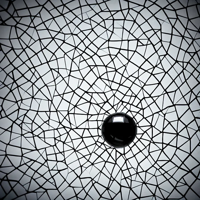 Prompt: a ball hitting glass, cracked glass, zen, high contrast, japanese, symmetric, minimalistic art, great photgraphy
