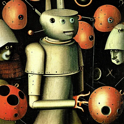 Prompt: robot by Hieronymus Bosch