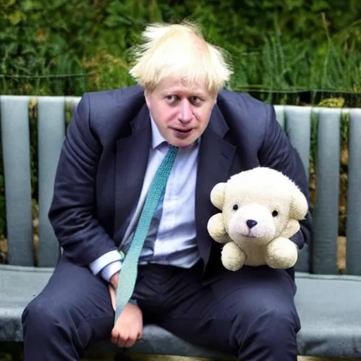 Image similar to boris johnson being interviewed about his teddy