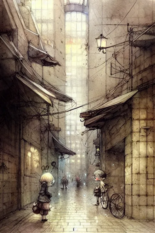 Image similar to (((((1950s underground city . muted colors.))))) by Jean-Baptiste Monge !!!!!!!!!!!!!!!!!!!!!!!!!!!