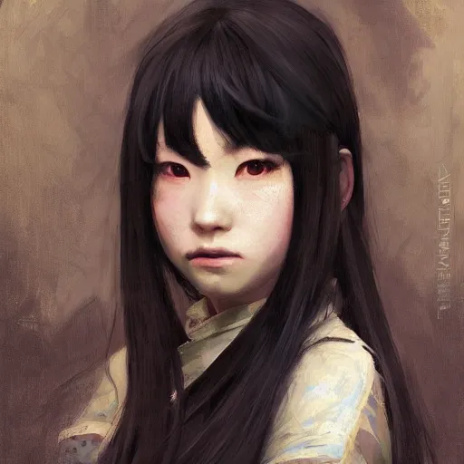 Prompt: portrait painting of Yotsuyu from Final Fantasy XIV, wide angle, zoomed out, by Richard Schmid and Jeremy Lipking