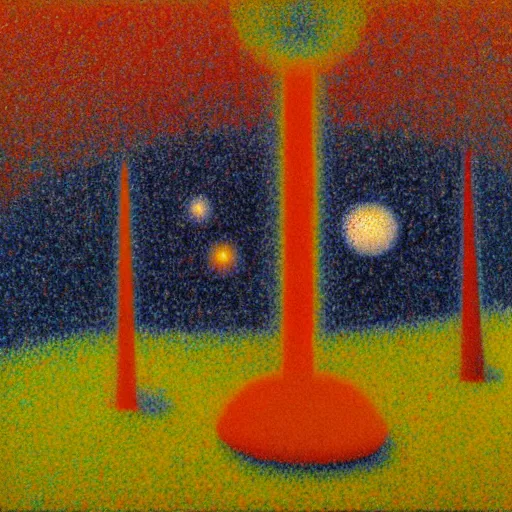 Image similar to Liminal space in outer space by Georges Seurat