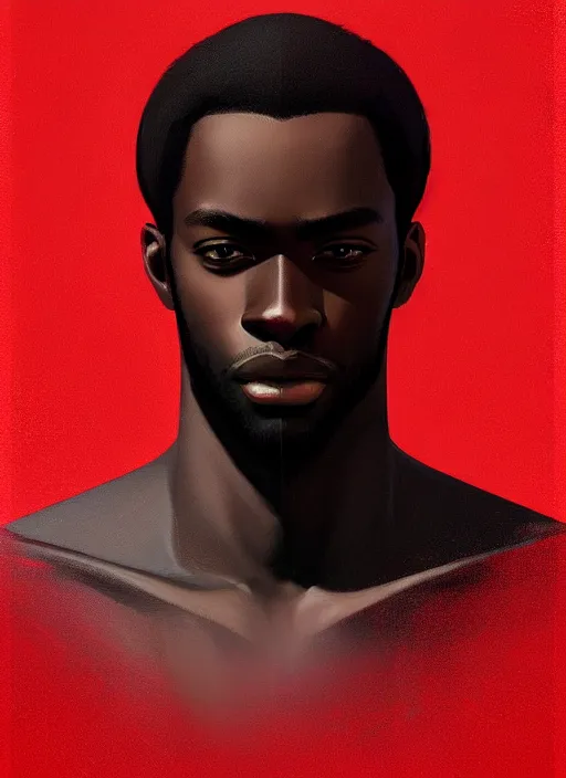 Image similar to a man in his twenties, black skin handsome, long hair, suit ， perfect face, symmetric eyes, sharp focus, specular reflection, occlusion shadow, artstation, by ilya kuvshinov and jeremy lipking, light novel cover art, 3 d epic illustrations, symmetric body