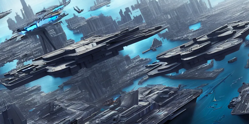 Prompt: helicarrier flying above modern city, high detail, digital art, focus on helicarrier, 4 k, trending on artstation