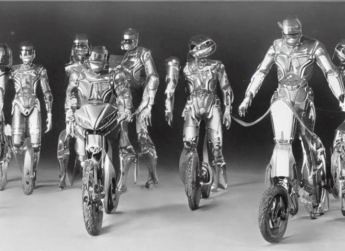 Prompt: lightcycles scene from the 1 9 1 2 science fiction film tron