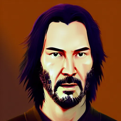 Prompt: Portrait of Keanu Reeves as a samurai, mattepainting concept Blizzard pixar maya engine on stylized background splash comics global illumination lighting artstation lois van baarle, ilya kuvshinov, rossdraws