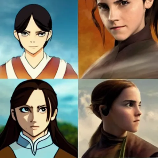 Image similar to an airbender that looks like emma watson