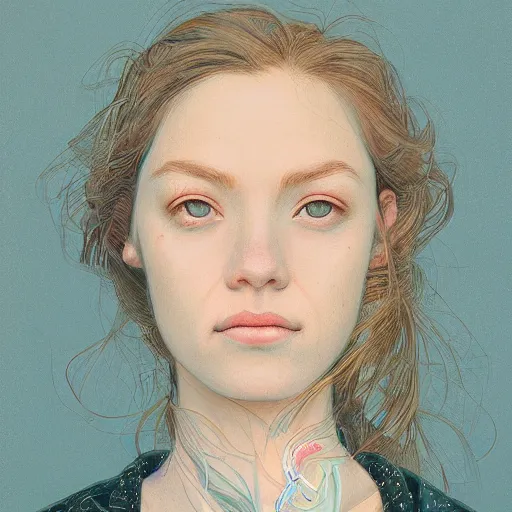 Prompt: female portrait by james jean and Jason Chan