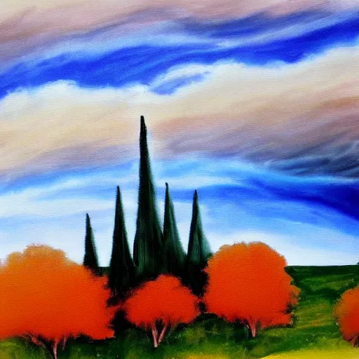 Image similar to september 1 1 painted by bob ross