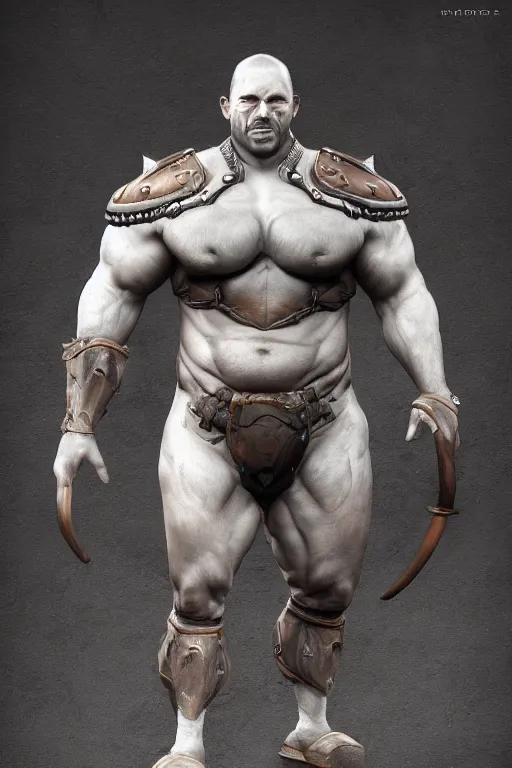 Image similar to anthropomorphic muscled bull warrior, Artstation