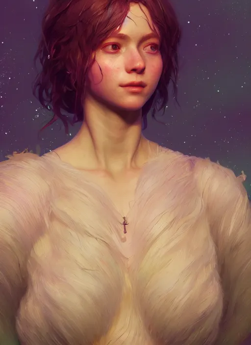 Prompt: aurora, half the world away, au naturel, hyper detailed, digital art, trending in artstation, cinematic lighting, studio quality, smooth render, unreal engine 5 rendered, octane rendered, art style by klimt and nixeu and ian sprigger and wlop and krenz cushart