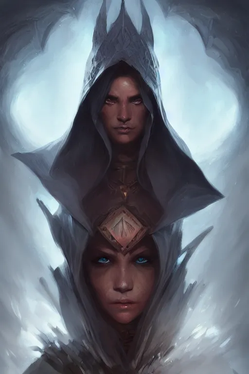 Prompt: dark mage, d & d, fantasy, portrait, highly detailed, headshot, digital painting, trending on artstation, concept art, sharp focus, illustration, art by artgerm and greg rutkowski and magali villeneuve