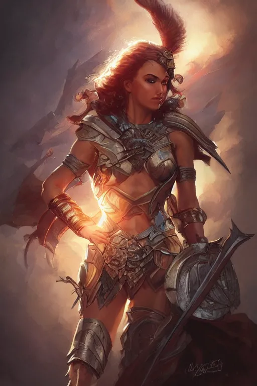 Image similar to amazon valkyrie athena, d & d, fantasy, portrait, highly detailed, headshot, digital painting, trending on artstation, concept art, sharp focus, illustration, art by artgerm and greg rutkowski and magali villeneuve