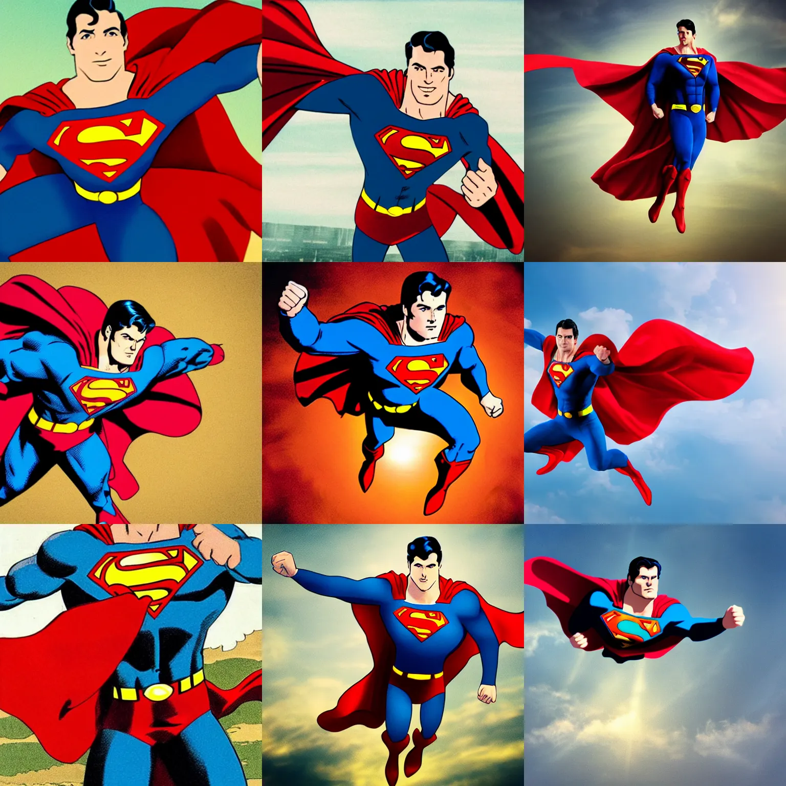 Superman Flying Cartoon Poster 22.5 x 34 – PosterAmerica