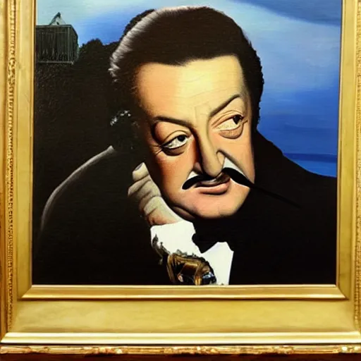 Prompt: salvador dali painting of eric bristow