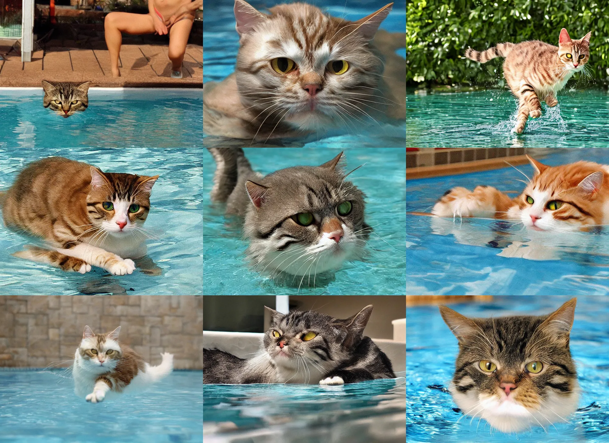 Prompt: swimming cat