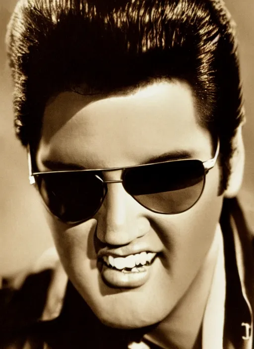 Image similar to photo closeup portrait of superstar elvis presley by ron galella