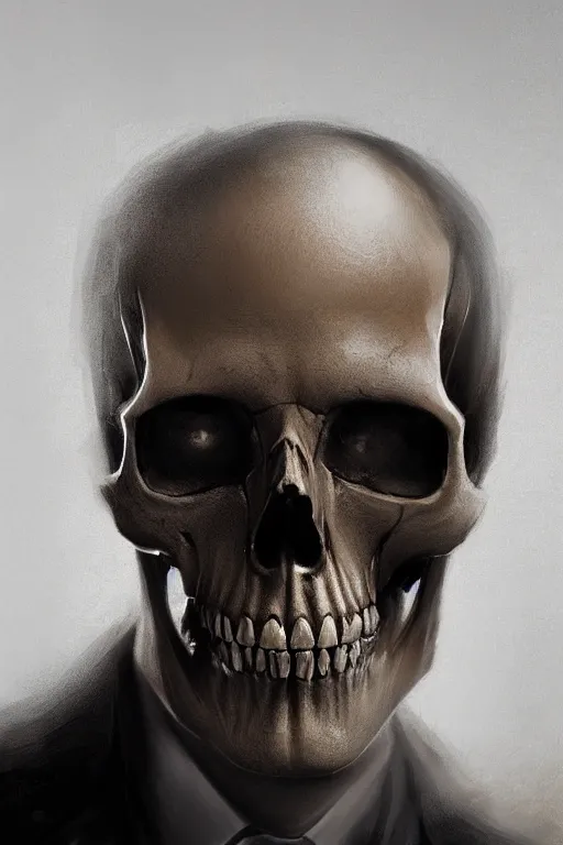 Prompt: concept art skull gentleman, close - up portrait, powerfull, intricate, elegant, volumetric lighting, scenery, digital painting, highly detailed, artstation, sharp focus, illustration, concept art, ruan jia, steve mccurry