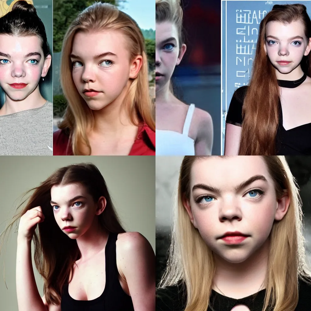 Prompt: Anya Taylor-Joy crossed with Arnold Schwarzenegger