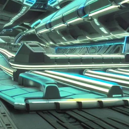 Image similar to train rails from the movie tron : legacy