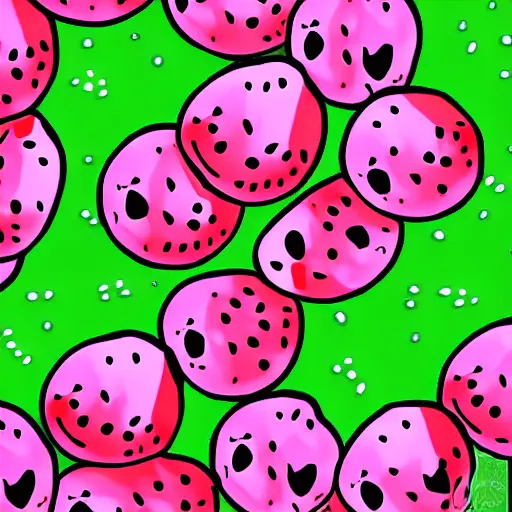 Prompt: cartoon kawaii watermellon