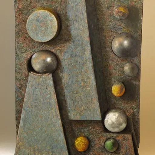 Image similar to abstract sculpture, by max ernst,